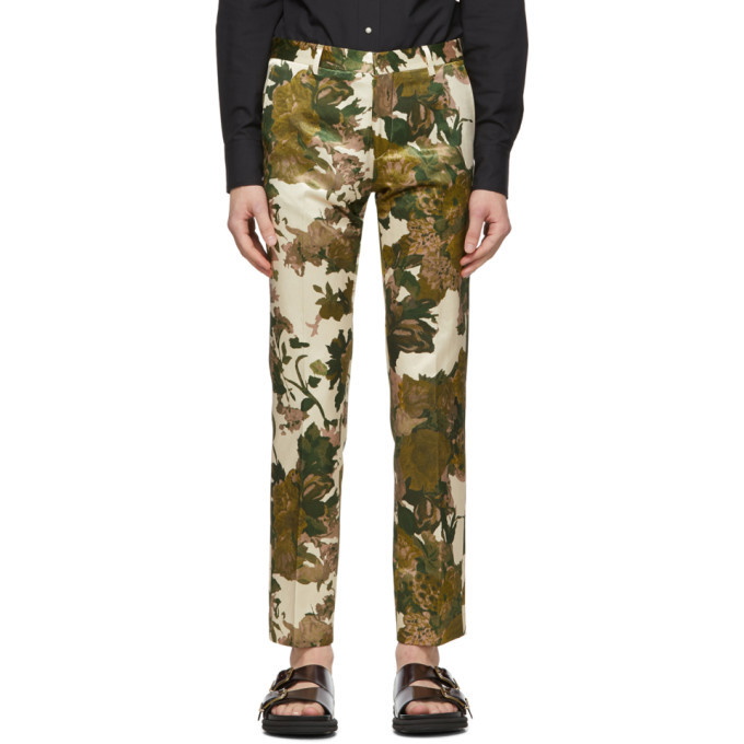 Photo: Dries Van Noten Khaki Floral Trousers