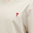 AMI Paris Men's Small A Heart T-Shirt in Heather Light Beige