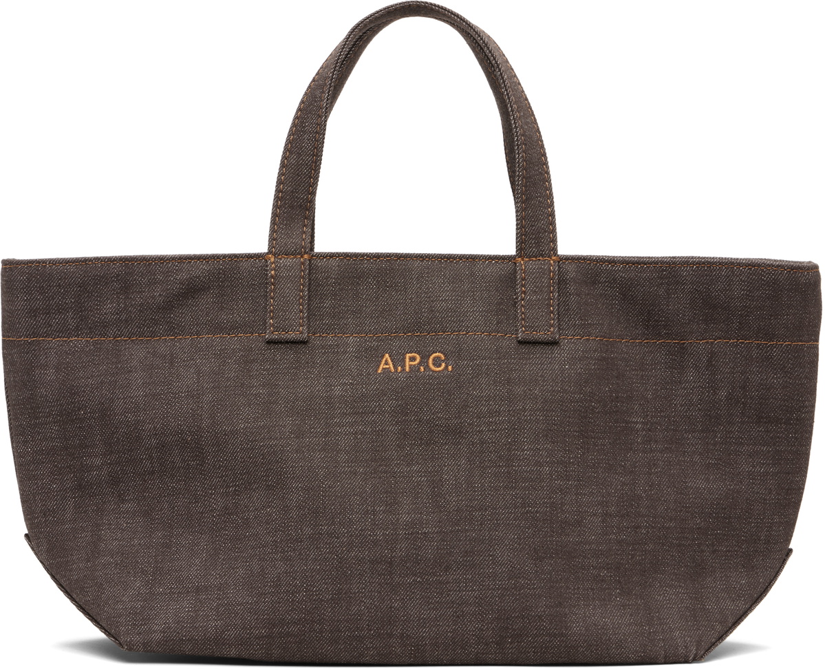 A.P.C. Brown 'Le Drummer' Toile Small Tote