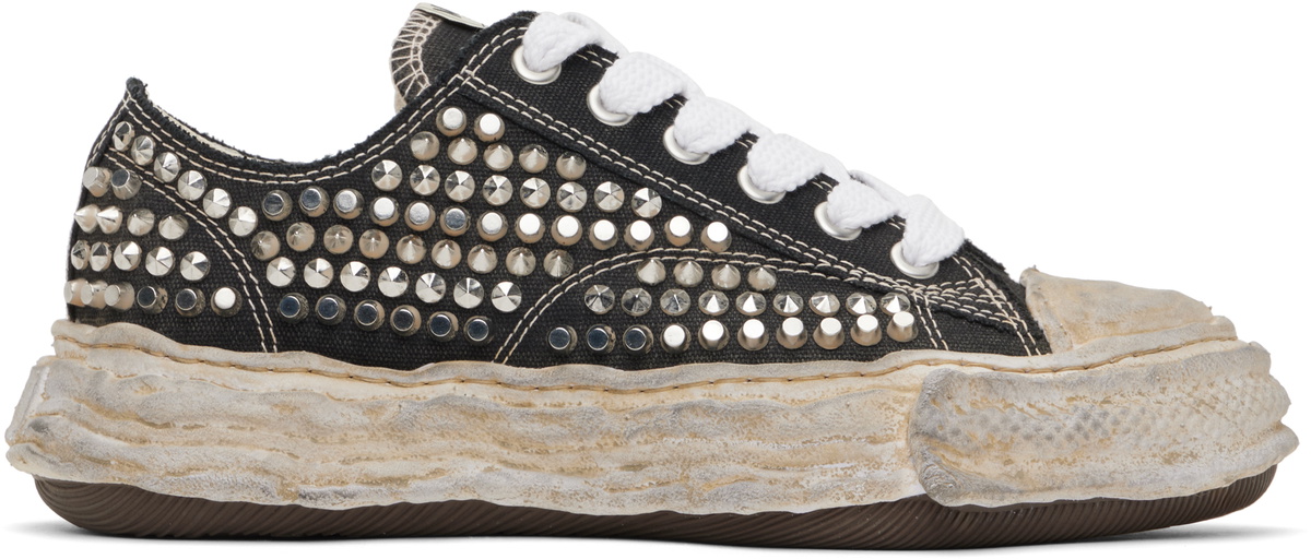 Maison MIHARA YASUHIRO Black Peterson23 OG Sole Studded Canvas Low-Top Sneakers