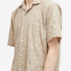 Gitman Vintage Men's Japanese Ripple Jacquard Camp Shirt in Tan