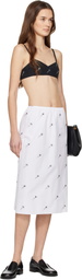 Rier White Pop Flowers Midi Skirt