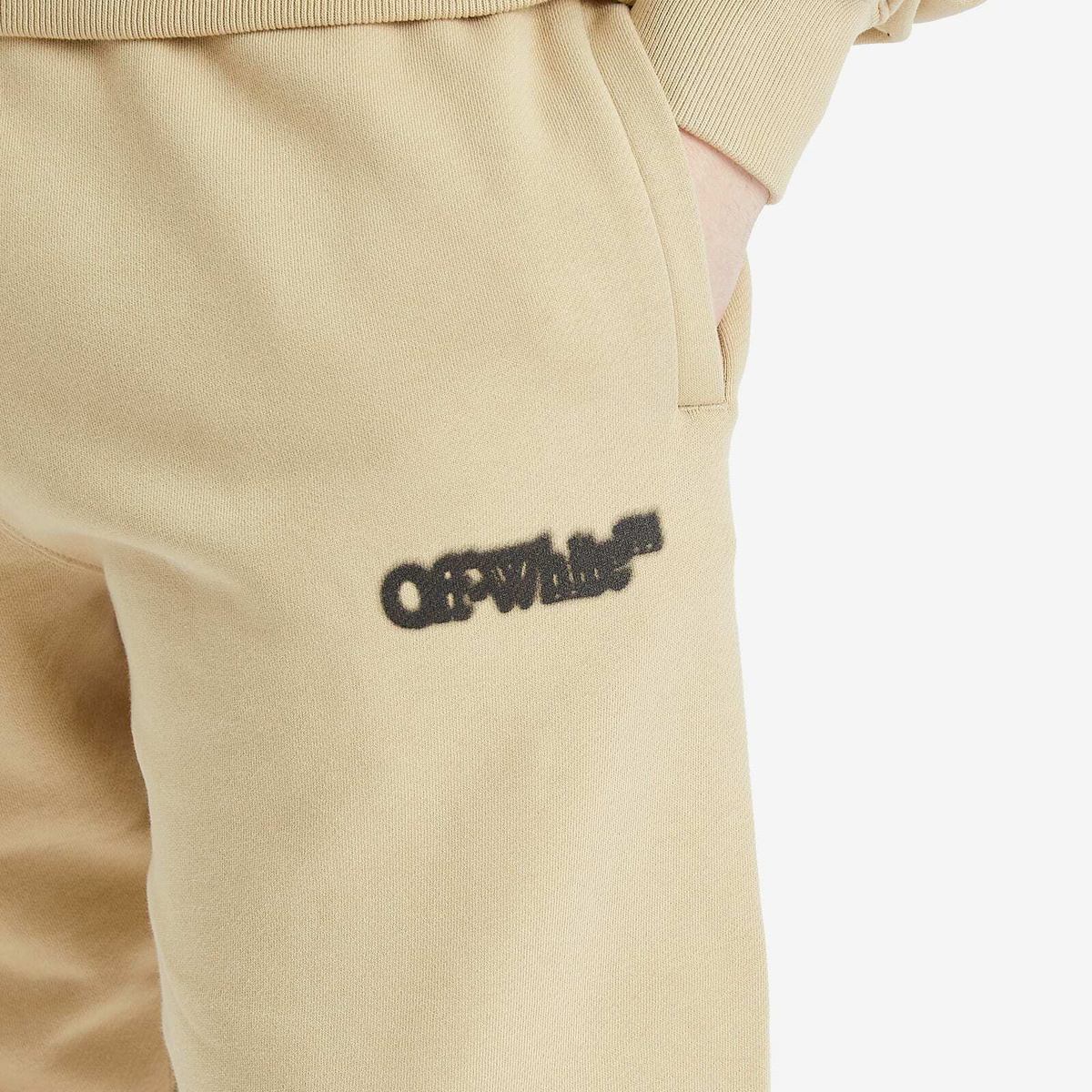 Off-White Men's Spray Arrow Cuffed Sweat Pants in Crème Brulee