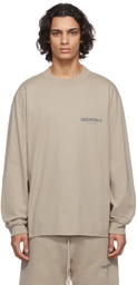 Fear of God ESSENTIALS SSENSE Exclusive Tan Logo Long Sleeve T-Shirt