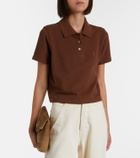 Saint Laurent Cassandre cotton piqué polo shirt