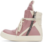 Rick Owens Pink & Off-White Geobasket Sneakers