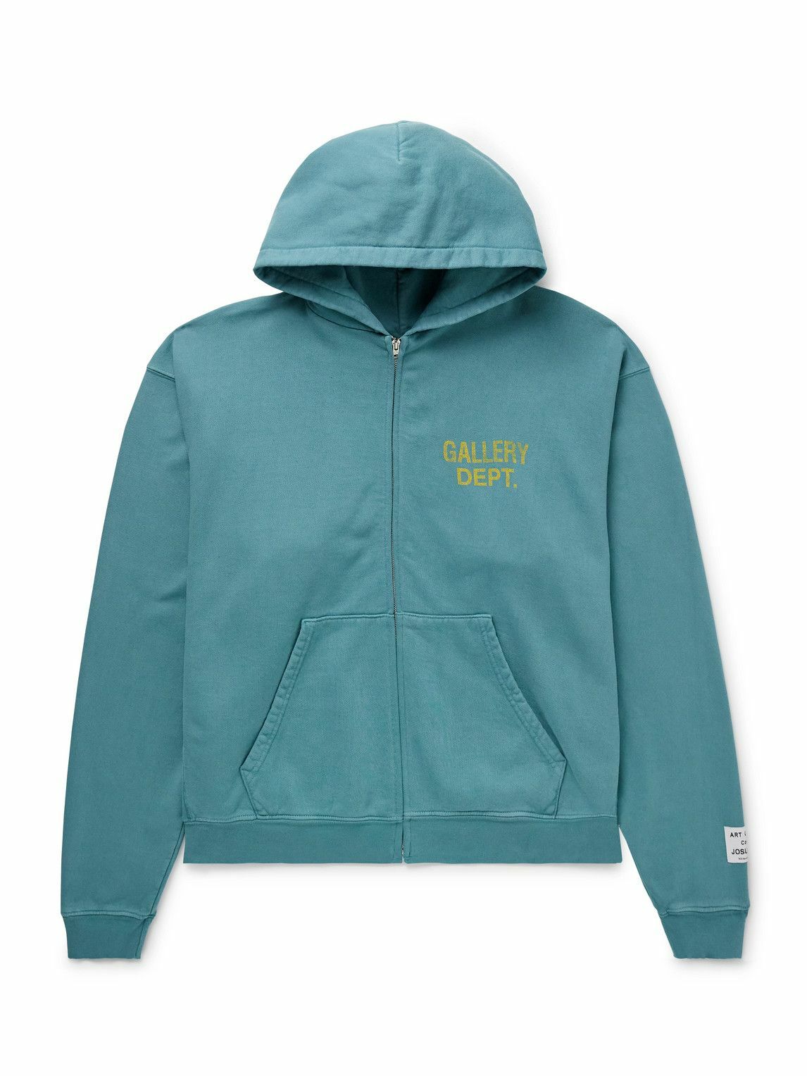 Gallery Dept. - Logo-Print Bleached Cotton-Jersey Zip-Up