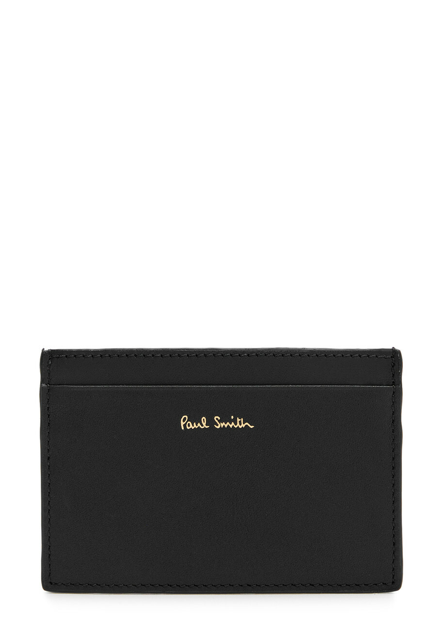 Paul Smith Signature Striped Leather Card Holder - Black - One Size