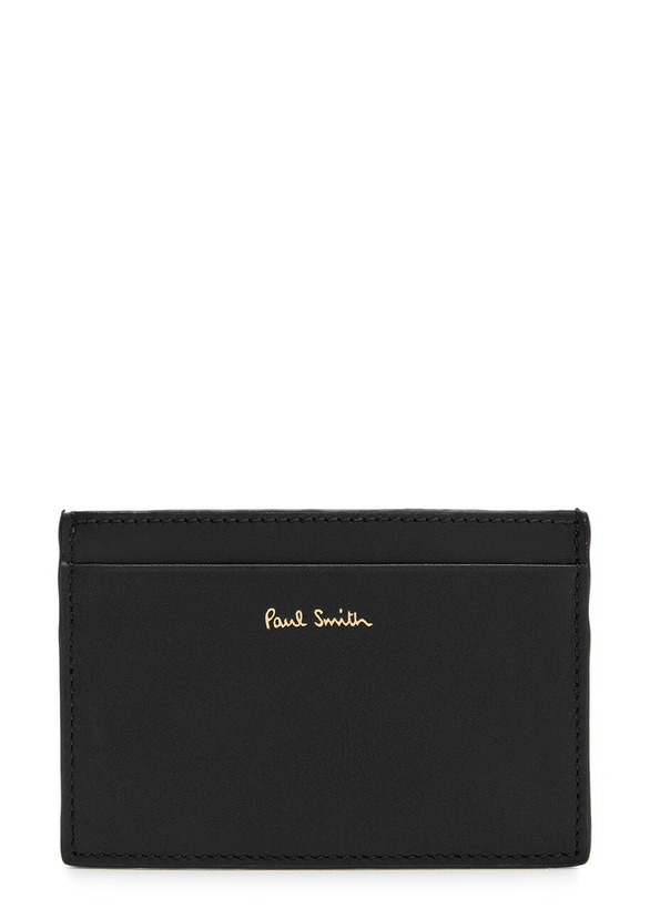 Photo: Paul Smith Signature Striped Leather Card Holder - Black - One Size