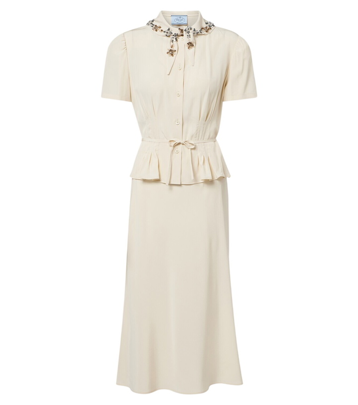 Photo: Prada Embellished silk crêpe midi dress