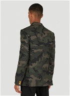 Camouflage Double Breasted Blazer in Green