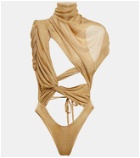 LaQuan Smith Draped cutout bodysuit