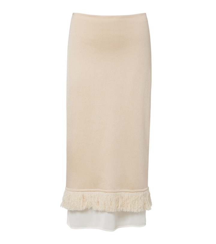 Photo: Bottega Veneta Knitted silk midi skirt