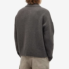 AMI Paris Men's A Heart Knitted Polo in Dark Grey