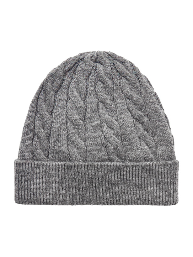 Photo: Loro Piana - Cedar Cable-Knit Cashmere Beanie - Blue