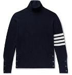 Thom Browne - Slim-Fit Striped Cashmere Rollneck Sweater - Midnight blue