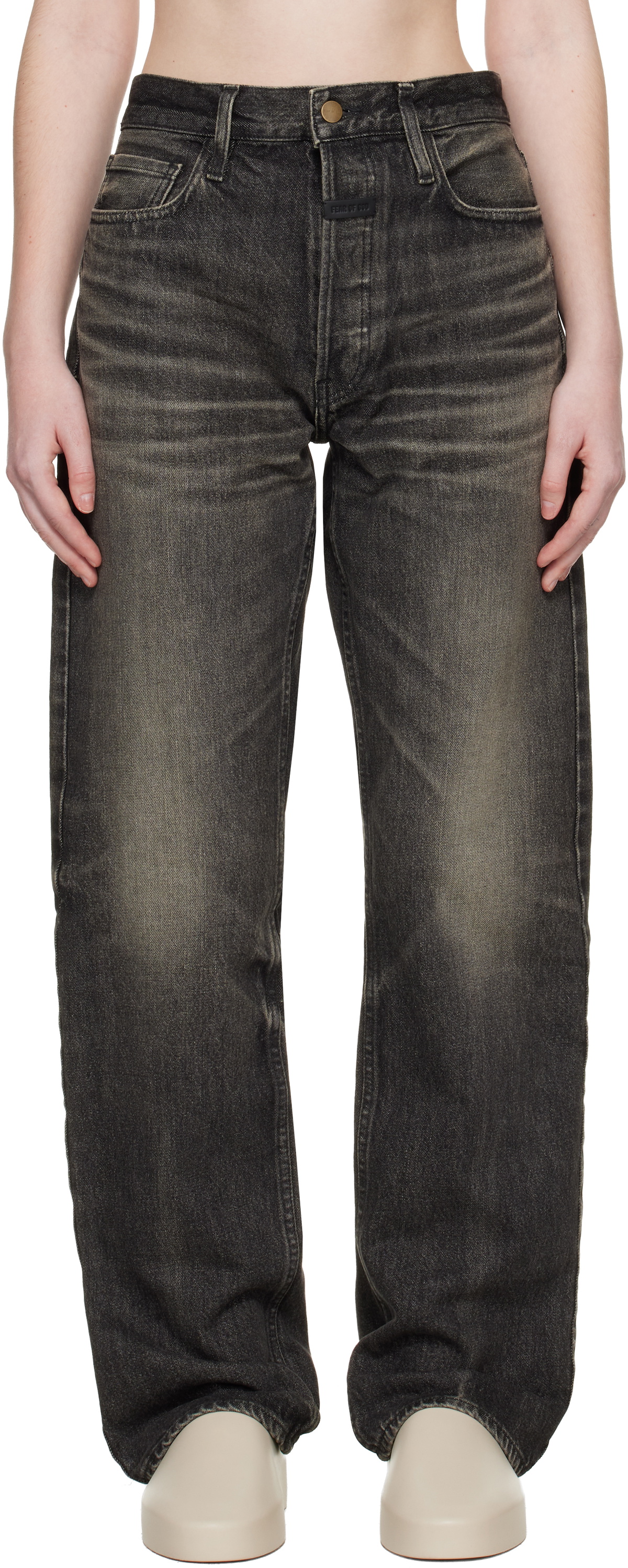 Fear of God Black Straight 5 Pocket Jeans