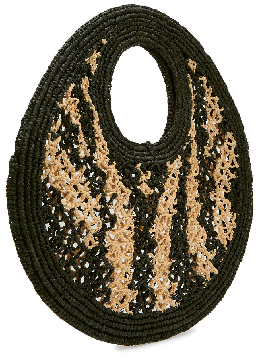 Jacquemus Le Petit Round Spiaggia Raffia Tote bag - Black - One Size