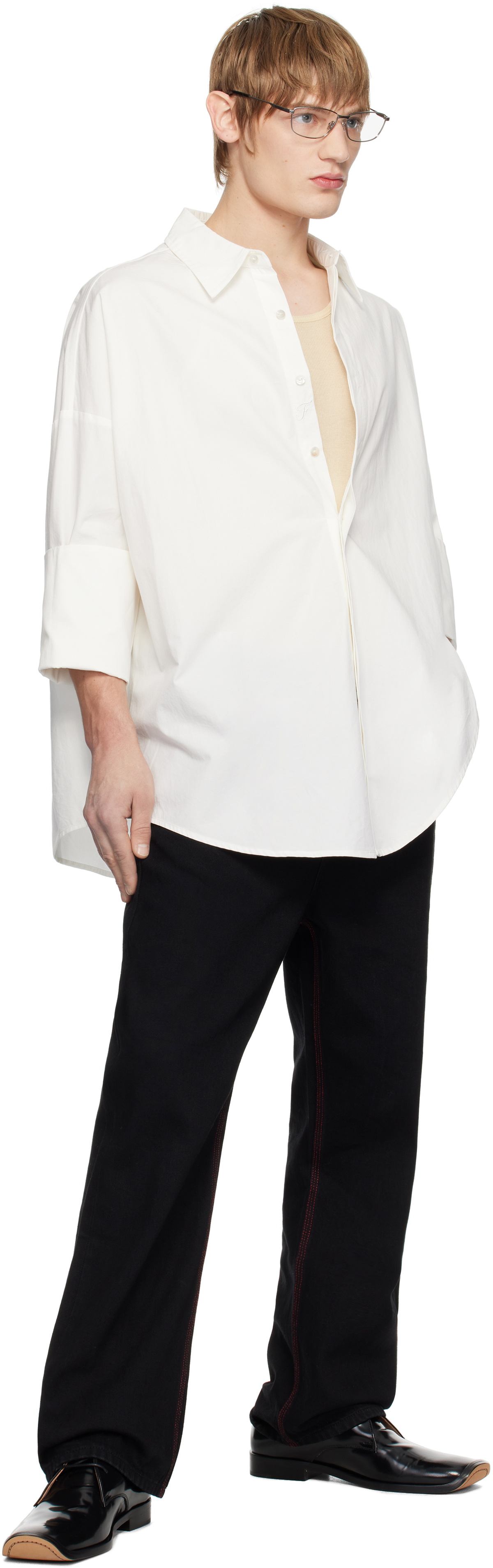 Fax Copy Express White Oversized Shirt