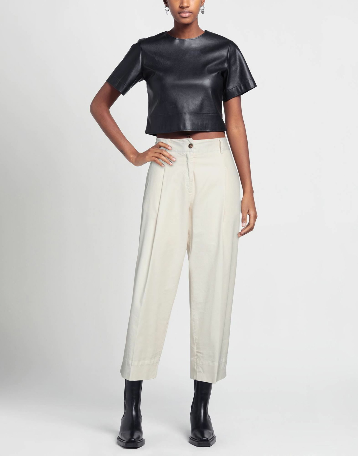 Alessia Santi Womens Pants Ivory