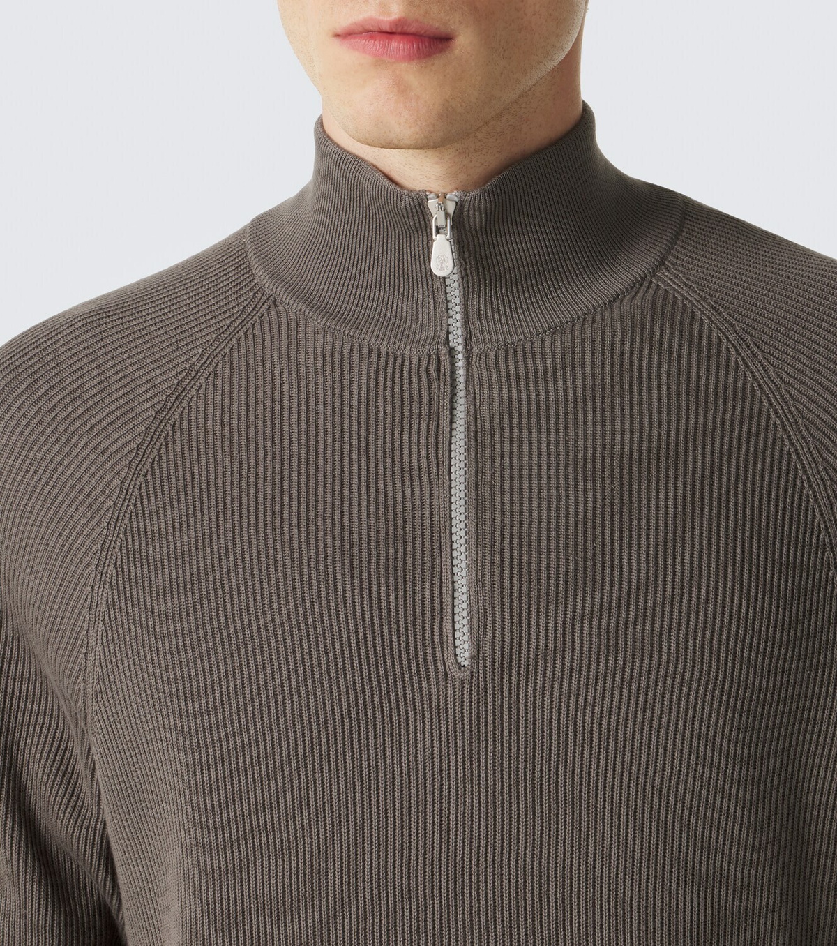 Brunello Cucinelli Ribbed-knit half-zip cotton sweater