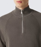 Brunello Cucinelli Ribbed-knit half-zip cotton sweater