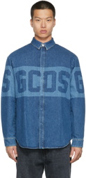 GCDS Blue Denim Logo Shirt