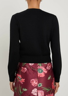 Erdem Floral-embellished Merino Wool Cardigan Black
