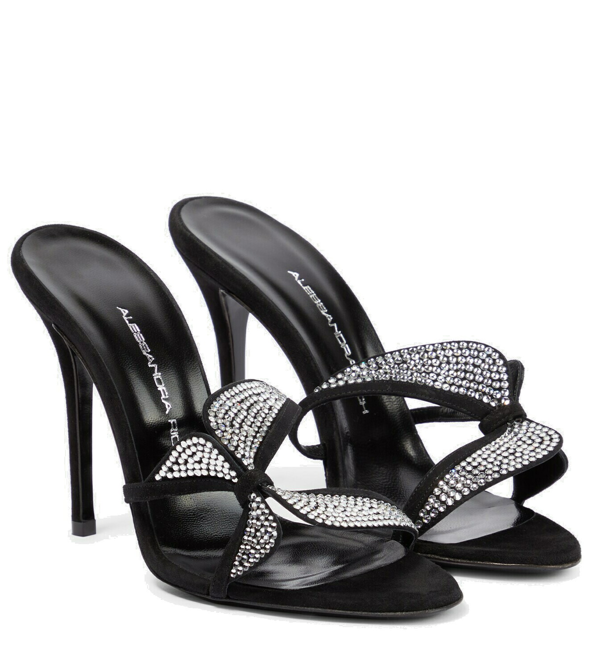 【ALESSANDRA RICH】Crystal-embellished sandals サンダル ALESSANDRA RICH Crystal-embellished satin sandals | NET-A-PORTER