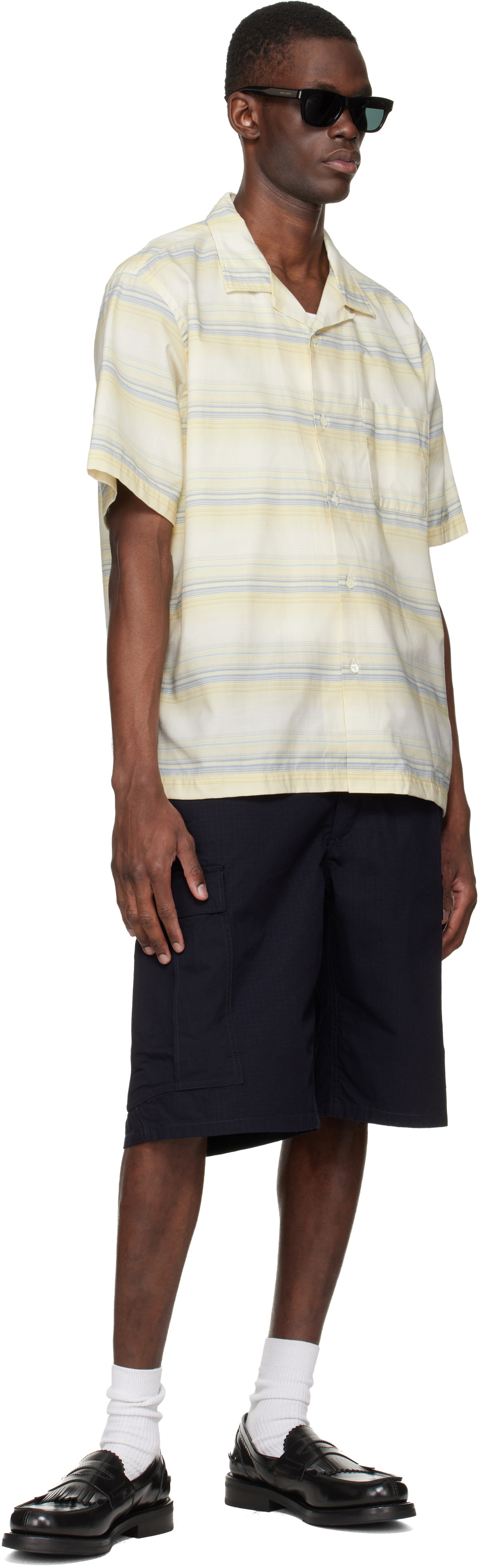 nanamica Yellow Open Collar Pique S/S Shirt
