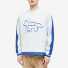 And Wander Men's x Maison Kitsuné Crew Knit in White