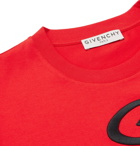 GIVENCHY - Slim-Fit Logo-Embroidered Cotton-Jersey T-Shirt - Red