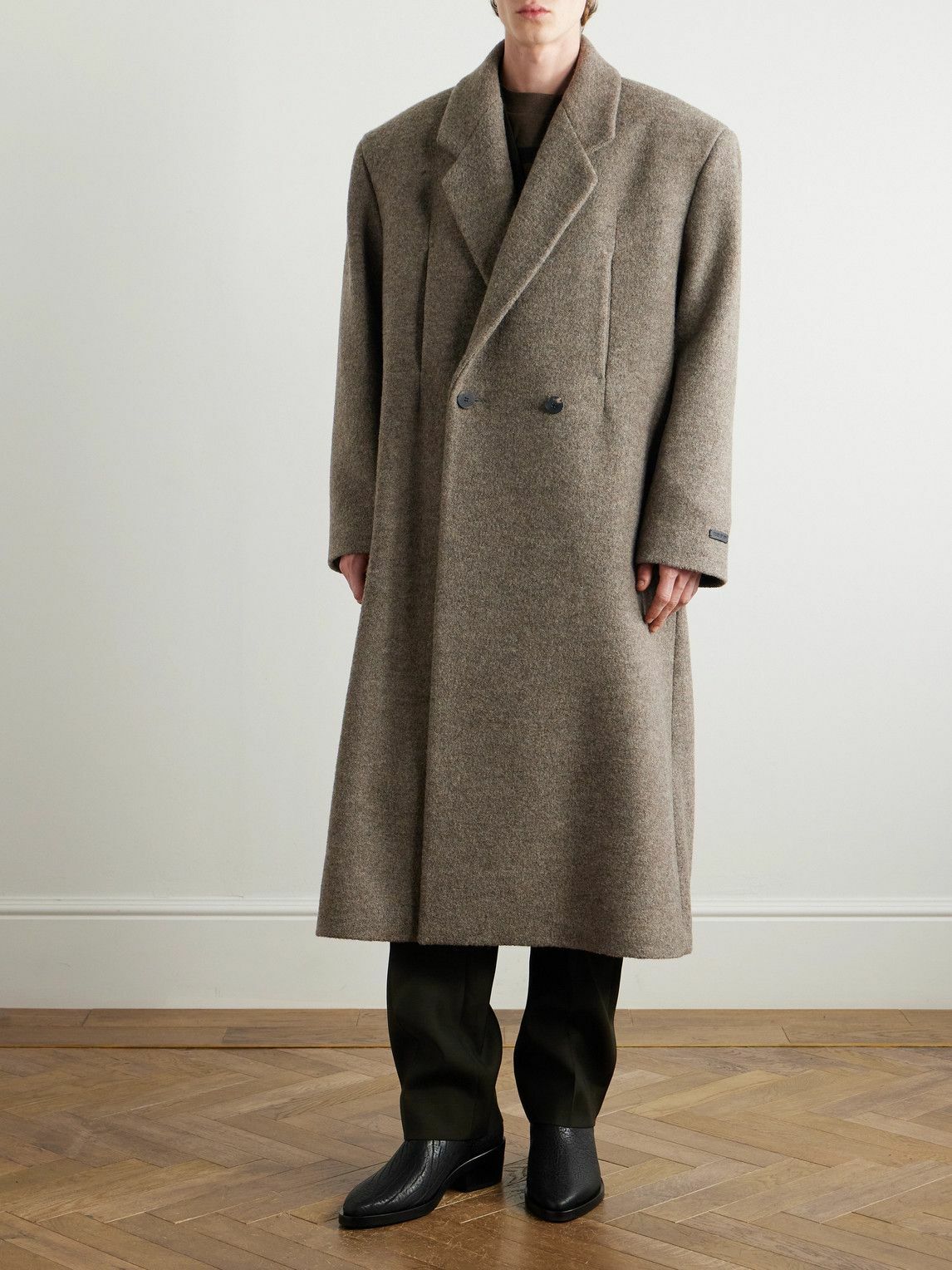 YOKE OVERSIZED DOUBLE BREASTED COAT ヨーク YOKE / ヨーク | OVERSIZED DOUBLE BREASTE HALF COAT - Gray