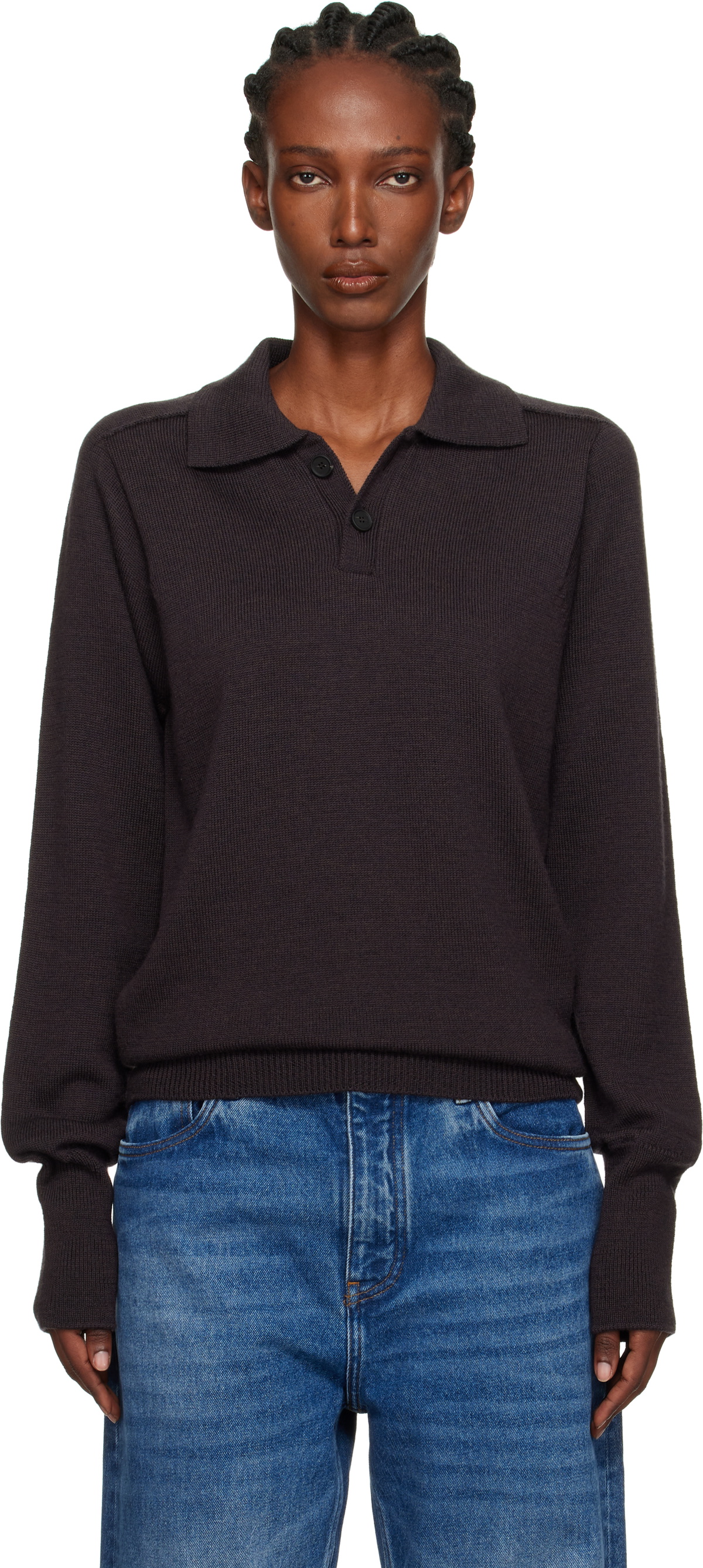 Studio Nicholson Brown Sark Polo