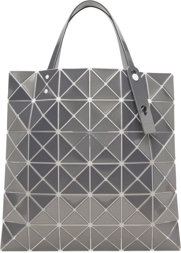 Photo: BAO BAO ISSEY MIYAKE Gray Lucent Metallic Tote