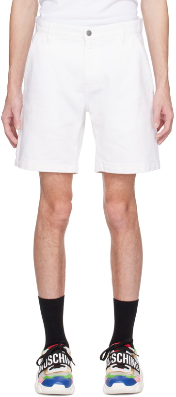 Photo: Moschino White Hammer Loop Shorts