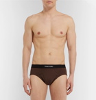 TOM FORD - Stretch-Cotton Briefs - Brown