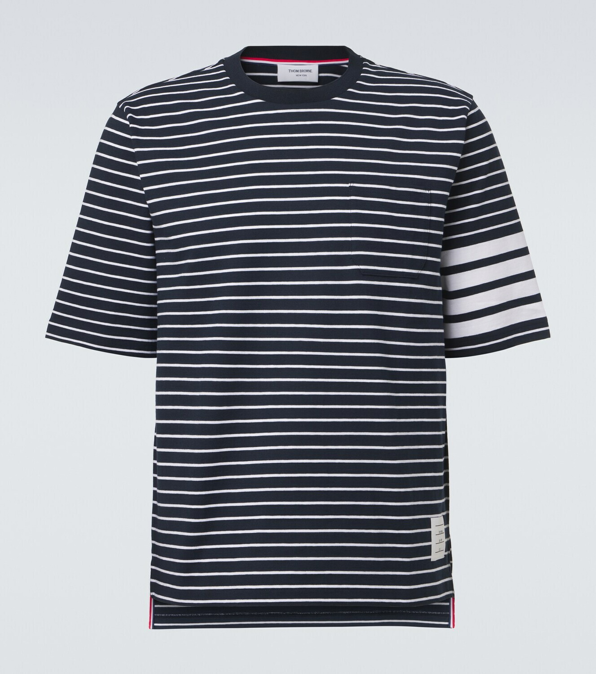 Thom Browne 4-Bar striped cotton T-shirt