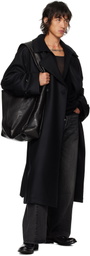 stein Black Oversized Double Breasted Trench Coat