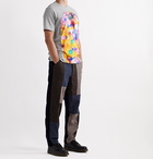 Comme des Garçons SHIRT - Futura Panelled Printed Cotton-Jersey T-Shirt - Gray