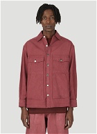 Buttoned Overshirt Jacket in Red