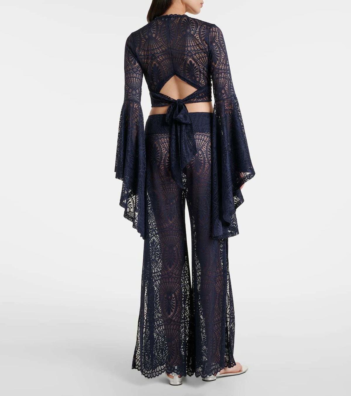 Alexandra Miro Paloma lace wide-leg pants