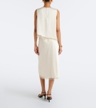 Vince Lace-trimmed satin midi skirt