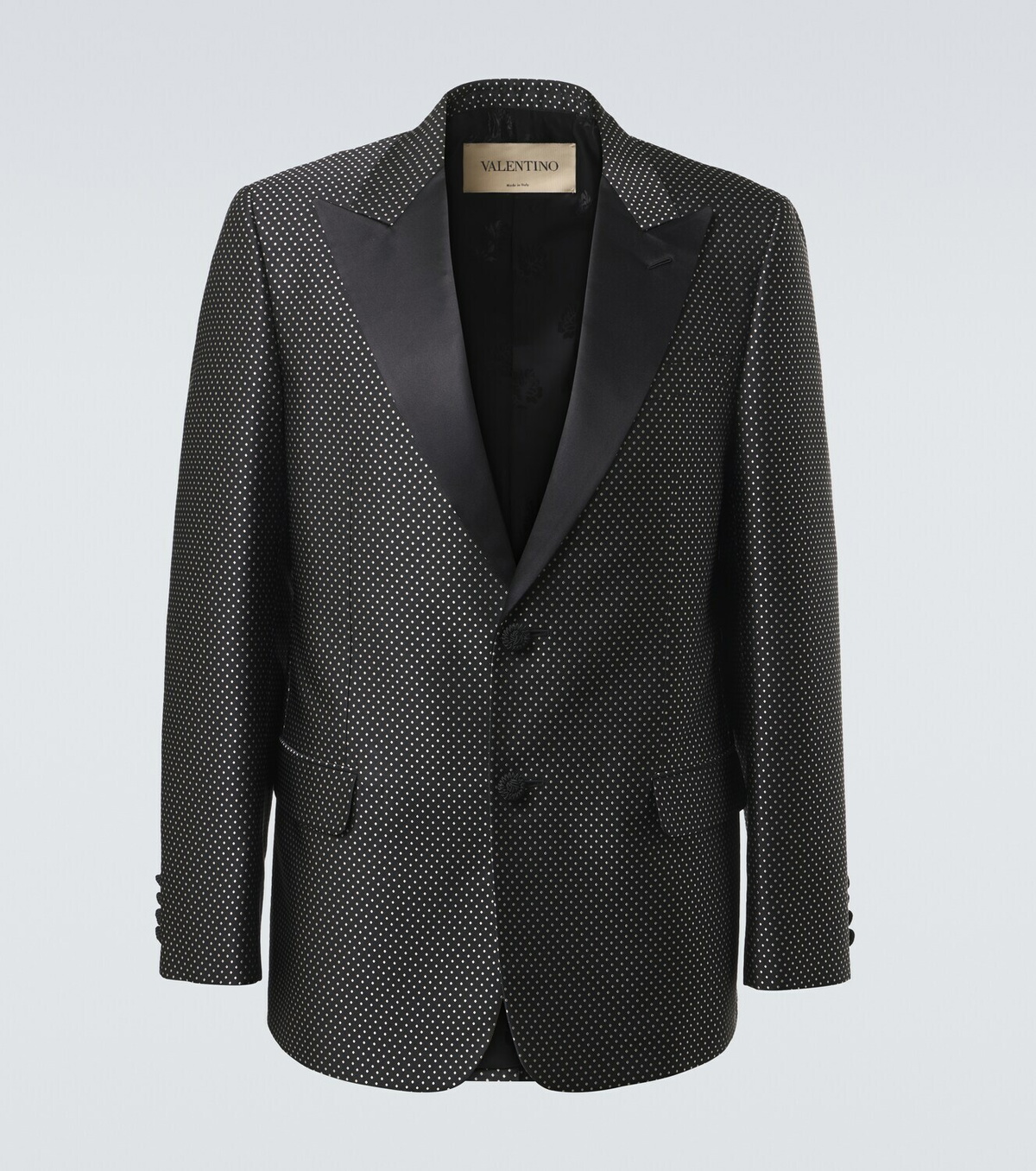 Valentino Polka-dot jacquard tuxedo jacket