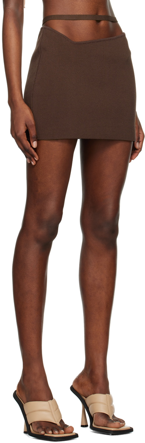 ANDREĀDAMO Brown Cutout Miniskirt