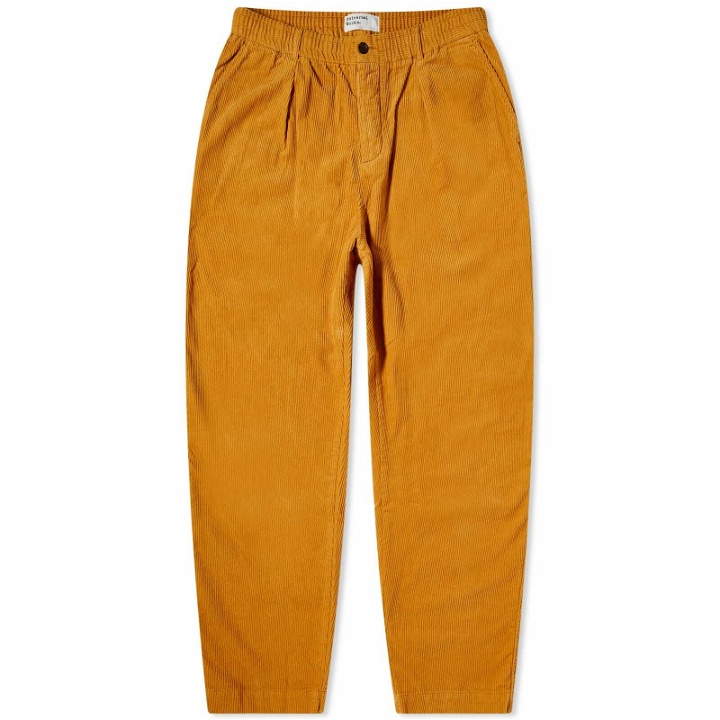 Photo: Universal Works Men's Corduroy Pleated Track Pant in Corn