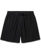 TEKLA - Organic Cotton-Flannel Pyjama Shorts - Black