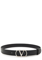 Valentino Garavani Vlogo Leather Belt Black