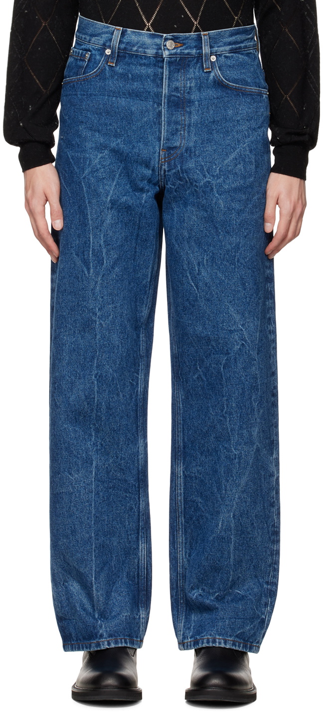 Dries Van Noten Blue Straight-Leg Jeans Dries Van Noten