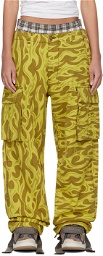 ERL Yellow Flame Cargo Pants